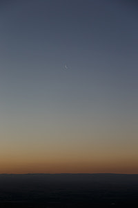 first quarter moon during dawn thumbnail