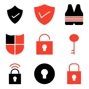 Security Double Color Red and black vol 3 svg vector icon sets