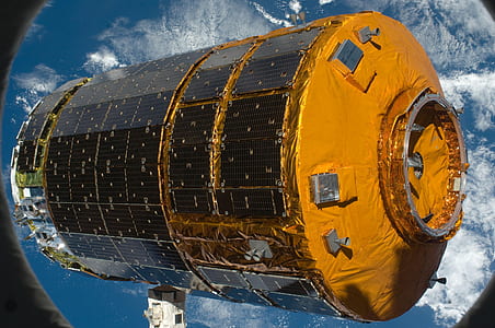 close-up photography of gray and yellow satellite thumbnail