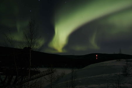 village houses under polar lights thumbnail