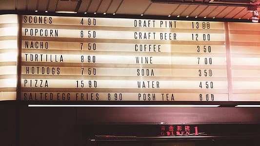 menu, menu board, lights, sign thumbnail