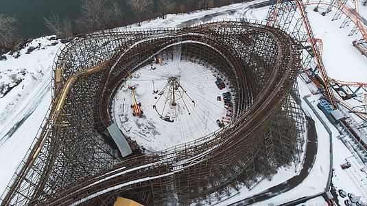 aerial shot of gray concrete structures thumbnail