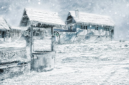 snow-covered house painting thumbnail