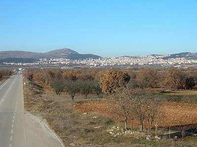 View of Kozani landscape from the south in Greece thumbnail