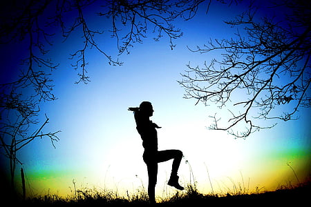 silhouette of person stands on ground thumbnail