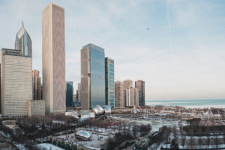high-angle photography of people on city thumbnail