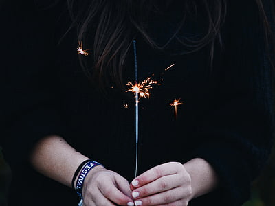 woman holding sparkler thumbnail