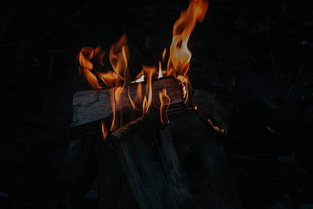 brown wood on fire thumbnail