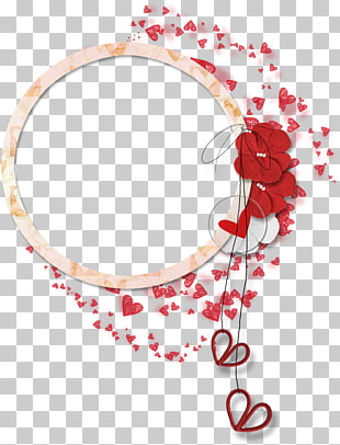 Flower , Petals circular lace border, red and white heart graphics art PNG clipart