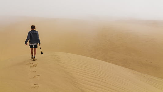 man walking on desert thumbnail