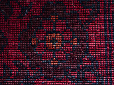 red and black area rug thumbnail