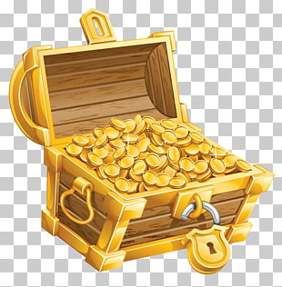 Buried treasure Pirate , Treasure Chest , golden chest PNG clipart