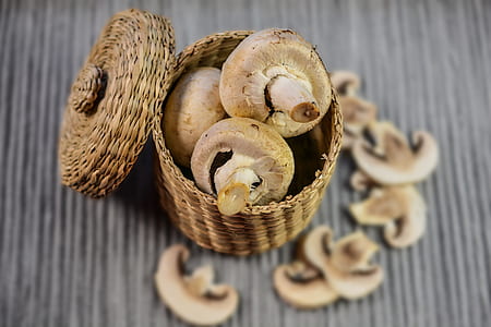 brown mushrooms on brown basket thumbnail