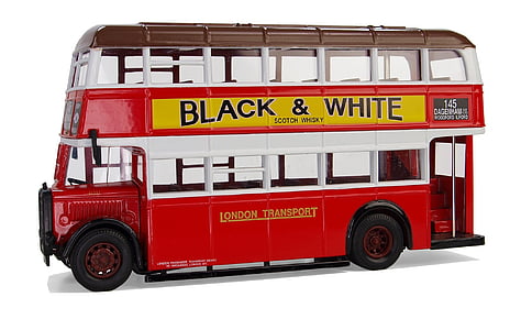 red 2-storey bus clip art thumbnail