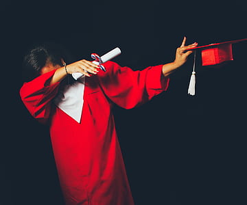 woman wearing academic dress while doing dub thumbnail