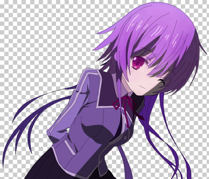 Purple haired anime character