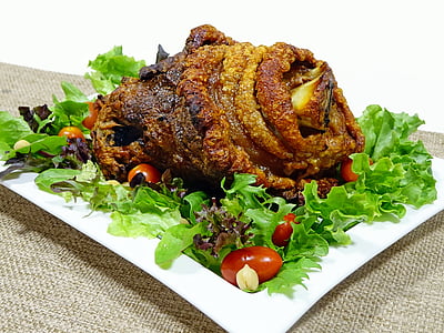 cook food with vegetables in white plate thumbnail