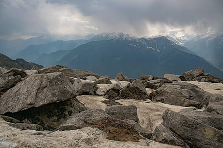 Gray Rocks in Front of Mountain thumbnail