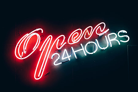 Open 24 Hours Sign thumbnail
