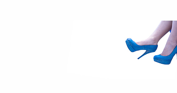 person in blue platform stilettos thumbnail