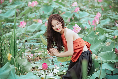 person, woman, flowers, girl thumbnail