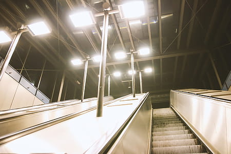 Subway escalators evening thumbnail