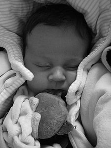 grayscale photography of baby thumbnail