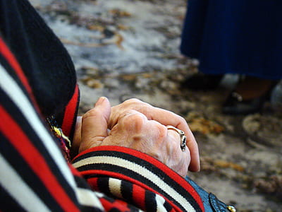 person weaning silver-colored ring thumbnail