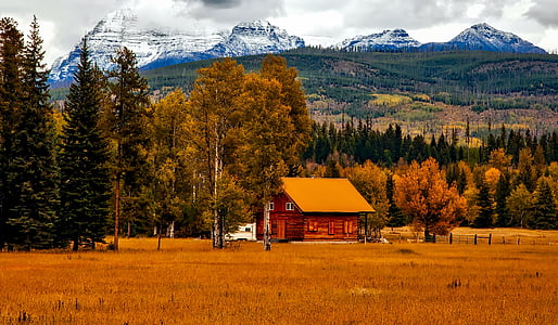 red wooden house with brown roof thumbnail