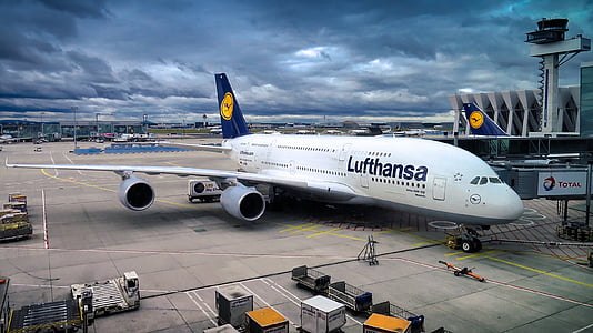 airbus at airport during nighttime thumbnail