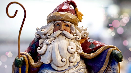 Santa Claus wooden carving decor thumbnail