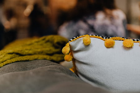 Yellow Fringe Decorative Pillows thumbnail