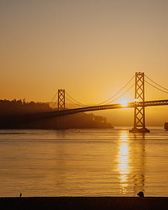 bridge during yellow sunset thumbnail