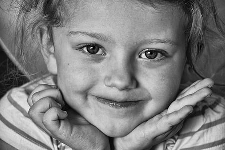grayscale photo of girl thumbnail