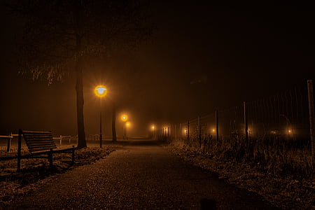 street with lights at night thumbnail