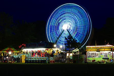 View of Amusement Park during Night thumbnail