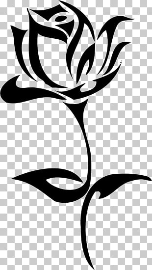 Flowers by Tribal Rose Tattoo Tribe, Tattoo Rose , white and black rose graphic art PNG clipart