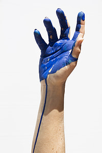 right human hand with paint thumbnail