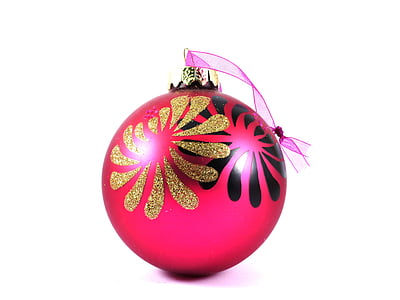 pink and black glitter bauble thumbnail