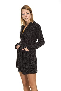 woman wearing black bathrobe thumbnail