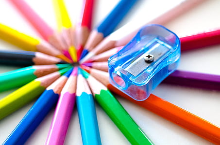 color pencil set with blue sharpener thumbnail