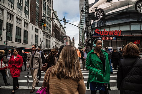 people walking on pedestrian lane thumbnail