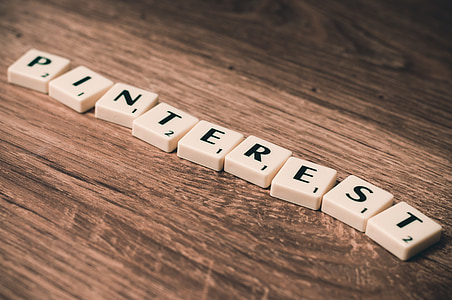 Pinterest scrabble words on brown wooden board thumbnail