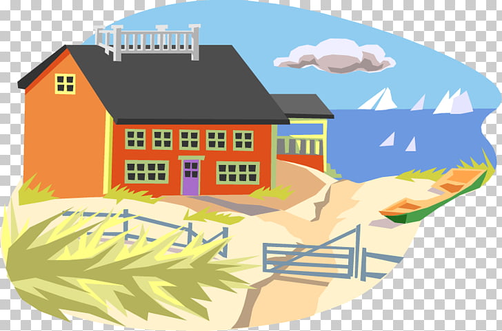 Cartoon Regional Seaside Town Decoration Png Clipart Free