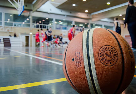 Brown Basketball on Grey Floor thumbnail