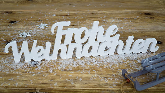 photo of white Frohe Welhnachten freestanding letter thumbnail
