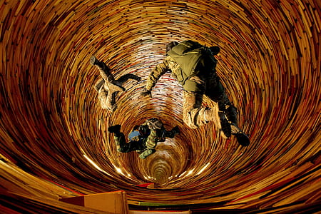 people dropping inside a warp digital wallpaper thumbnail