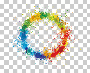Color wheel, Color splash ring, round multicolored abstract illustration PNG clipart