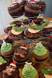 chocolate cupcakes on cupcake stand thumbnail