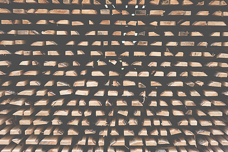 Freshly Cut Wood Stacked for Lumber Air Drying Background Pattern thumbnail